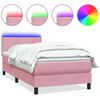 vidaXL Boxspringbett mit Matratze Rosa 80x210 cm Samt