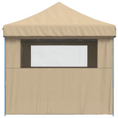 vidaXL Partyzelt Faltbar Pop-Up mit 4 Seitenteilen Beige