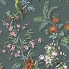 DUTCH WALLCOVERINGS Tapete Tropical Blaugr&uuml;n