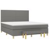 vidaXL Boxspringbett mit Matratze Dunkelgrau 160x200 cm Stoff