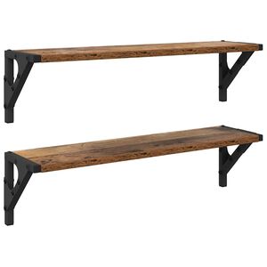 vidaXL Wandregale 2 pcs Altholz 60 x 15 x 15,5 cm Holzwerkstoff