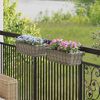 vidaXL H&auml;ngender Blumentopf Korb 2 pcs Grau 48 x 22 x 15 cm