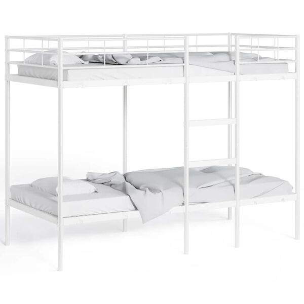 vidaXL Etagenbett ohne Matratze Wei&szlig; 80x200 cm Stahl