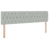 vidaXL Bett mit LED-Lichtleisten Hellgrau 180 x 200 cm Samt
