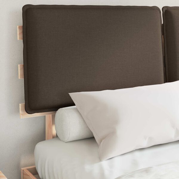 vidaXL Bettgestell mit gepolstertem Kopfteil Taupe 135 x 190 cm