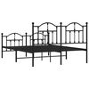vidaXL Bettgestell mit Kopf- und Fu&szlig;teil Metall Schwarz 150x200 cm