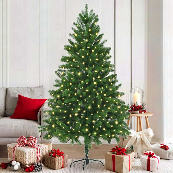 vidaXL Weihnachtsbaum mit 300 LEDs mit St&auml;nder Gr&uuml;n 180 cm PE