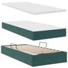 vidaXL Bett mit Stauraum und LED mit LED Dunkelgr&uuml;n 90 x 190 cm Samt
