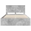 vidaXL Bettrahmen mit Kopfteil Beton 140 x 190 cm Massives Kiefernholz