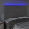 vidaXL LED Kopfteil Grau 144x5x118/128 cm Kunstleder