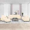 vidaXL 4-tlg. Sofagarnitur mit Kissen Creme Samt
