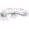 vidaXL Gartensofa-set mit Kissen 12 pcs Schwarz Aluminium