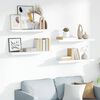 vidaXL Schweberegale 4 Stk. Hochglanz-Wei&szlig; 90x23,5x3,8 cm MDF