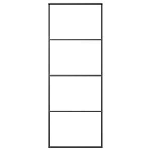 vidaXL Schiebet&uuml;r Aluminium und ESG Glas 76x205 cm Schwarz