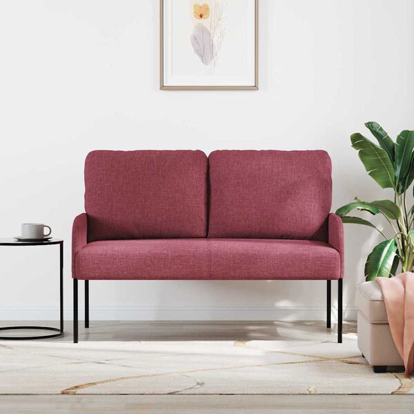 vidaXL Sofas mit Kissen 110cm Weinrot Sperrholz