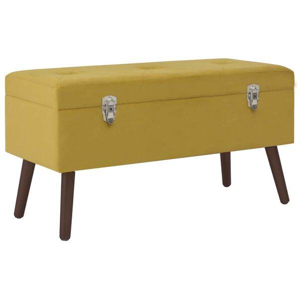 vidaXL Bank mit Staufach Senfgelb 80 cm Samt