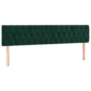 vidaXL Kopfteile Dunkelgr&uuml;n 200x7x78/88 cm Samt