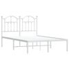 vidaXL Bettgestell mit Kopfteil Metall Wei&szlig; 120x200 cm