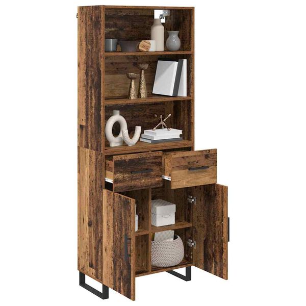 vidaXL Highboard Altholz 69,5 x 34 x 180 cm Holzwerkstoff