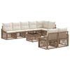 vidaXL Gartensofa-set 9 pcs Beige Poly-Rattan