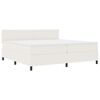vidaXL Boxspringbett Creme und Wei&szlig; 200 x 200 cm Cordstoff