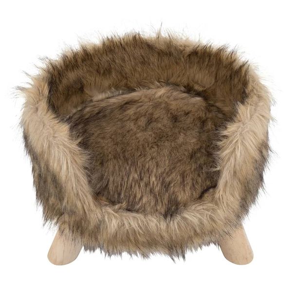 DISTRICT70 Pl&uuml;sch-Katzenbett NORDIC Moccafarben