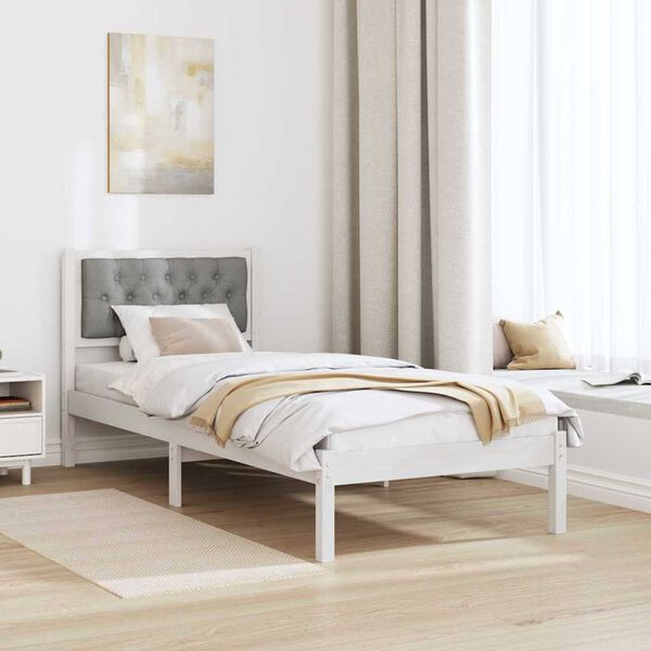 vidaXL Bettrahmen Hellgrau 80 x 200 cm Massives Kiefernholz