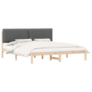 vidaXL Bettgestell mit gepolstertem Kopfteil Dunkelgrau 180 x 200 cm