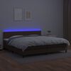 vidaXL Boxspringbett mit Matratze & LED Braun 200x200 cm Kunstleder
