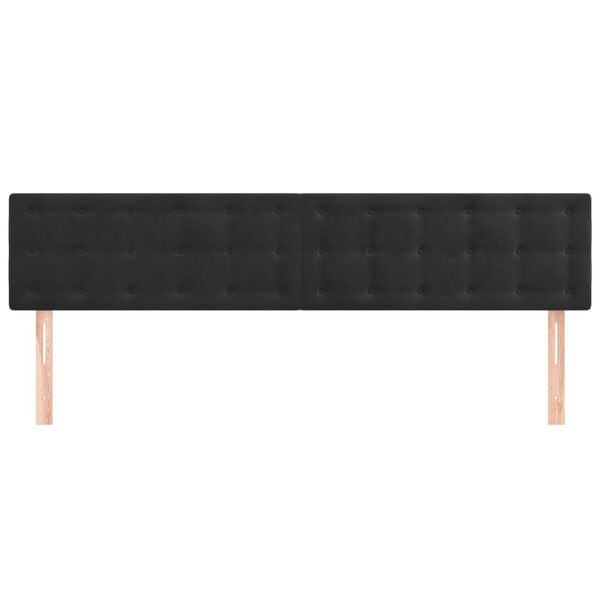 vidaXL Kopfteile Schwarz 160x5x78/88 cm Samt
