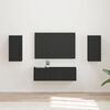 vidaXL TV-Wandregal-Set Wandmontiert 4 pcs Schwarz Holzwerkstoff