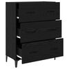 vidaXL Sideboard Schwarz Eichen-Optik 69,5 x 34 x 90 cm Holzwerkstoff