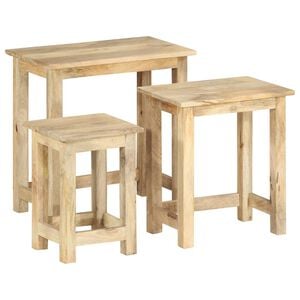 vidaXL Satztische 3 Stk. Massivholz Mango