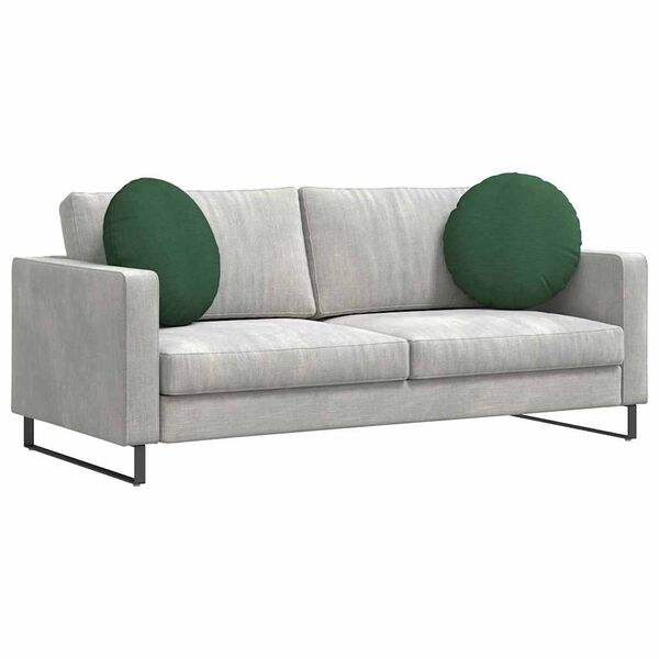 vidaXL Sitzkissen 2 pcs Dunkelgr&uuml;n &Oslash; 50 cm Cordstoff