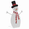 vidaXL Beleuchtete Schneemann Familie 3 pcs Warmes Wei&szlig; Polyester