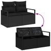 vidaXL Sofa Set mit Kissen mit Speicher 7 pcs Schwarz Poly-Rattan