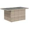 vidaXL Gartentisch mit Glasplatte Hellgrau 100x55x73 cm Poly Rattan
