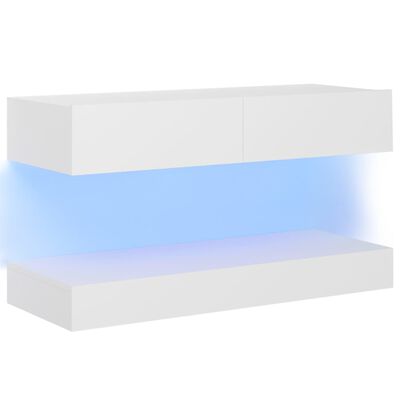 vidaXL TV-Schrank mit LED-Leuchten Weiß 90x35 cm