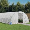 vidaXL Gew&auml;chshaus mit Stahlrahmen Wei&szlig; 48 m&sup2; 12x4x2 m