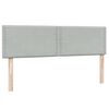 vidaXL Boxspringbett mit Matratze & LED Hellgrau 160x220 cm Samt