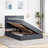 vidaXL Bett mit Stauraum und LED Dunkelgrau 140 x 200 cm Samt