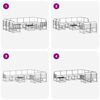 vidaXL Outdoor-Sofagarnitur mit Kissen 10 pcs Nat&uuml;rlich und Hellgrau