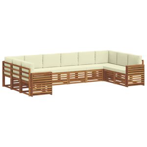 vidaXL Outdoor-Sofagarnitur 10 stk. Natur und Creme