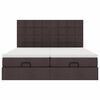 vidaXL Ottoman-Bett mit Matratzen Dunkelbraun 160x200 cm Stoff