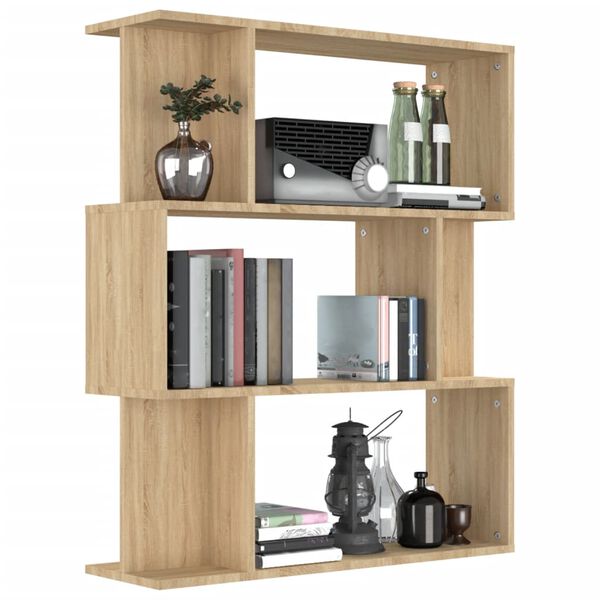 vidaXL B&uuml;cherregal/Raumteiler Sonoma-Eiche 80x24x96 cm Holzwerkstoff