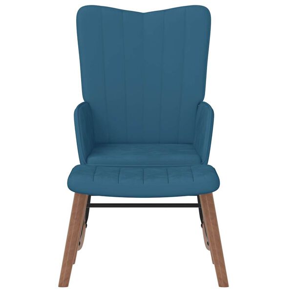 vidaXL Schaukelstuhl mit Hocker Samt Blau