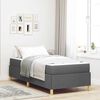 vidaXL Bettrahmen mit Matratze Dunkelgrau 100 x 200 cm Stoff