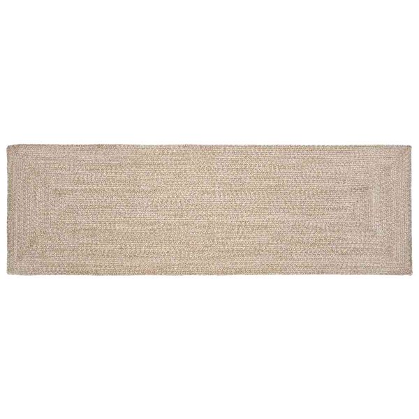 vidaXL Bereichsteppiche Nat&uuml;rlich und Wei&szlig; 60 x 300 cm Jute