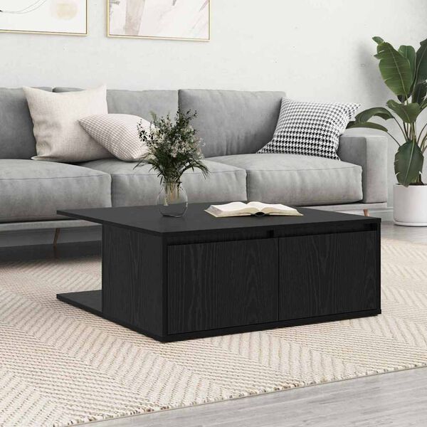 vidaXL Couchtisch Schwarz Eichen-Optik 80 x 80 x 31 cm Holzwerkstoff