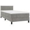 vidaXL Boxspringbett mit Matratze & LED Hellgrau 80x200 cm Samt